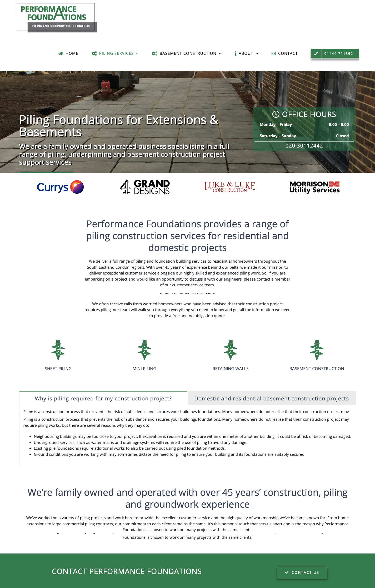 Performance Foundations homepage